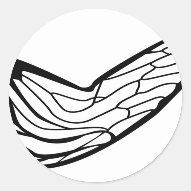 Stylised Cicada Wing Design Classic Round Sticker (Front)