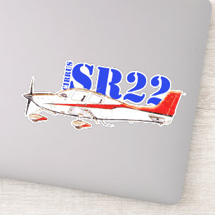 Stylised Cirrus SR22 Plane with Bold Typography