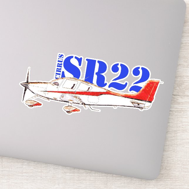 Stylised Cirrus SR22 Plane with Bold Typography (Detail)