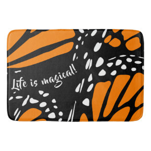 Stylised Classic Monarch Butterfly Wing Bath Mat