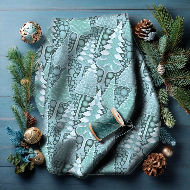 Stylised Coastal Christmas Trees Pattern#6 ID1009 Fabric (Creator Uploaded)