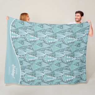 Stylised Coastal Christmas Trees Pattern#6 ID1009 Fleece Blanket