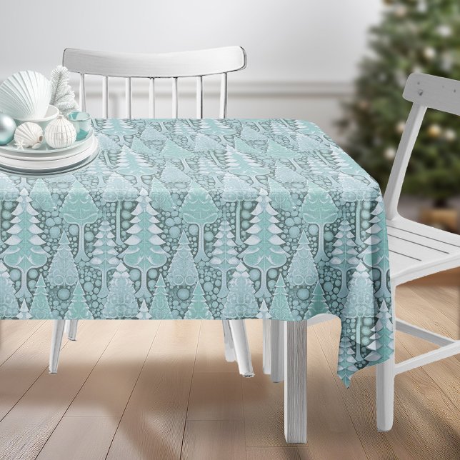 Stylised Coastal Christmas Trees Pattern#6 ID1009 Tablecloth (Creator Uploaded)