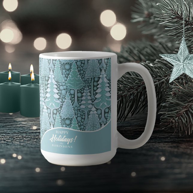 Stylised Coastal Christmas Trees Pattern#6b ID1009 Coffee Mug (Creator Uploaded)
