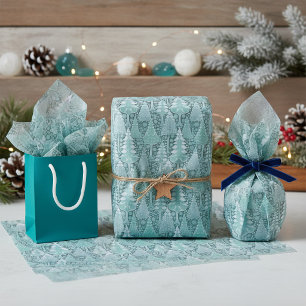 Stylised Coastal Christmas Trees Pattern#6b ID1009 Tissue Paper