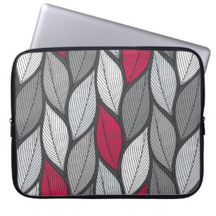 Stylised colourful leaves seamless pattern laptop sleeve