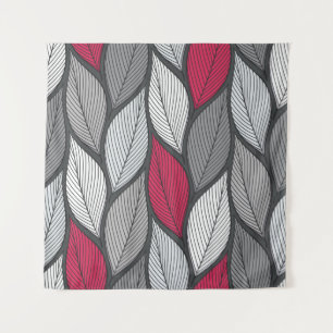 Stylised colourful leaves seamless pattern tapestry