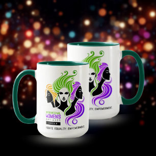 Stylised Colourful Trio of Women IWD 2025 Mug