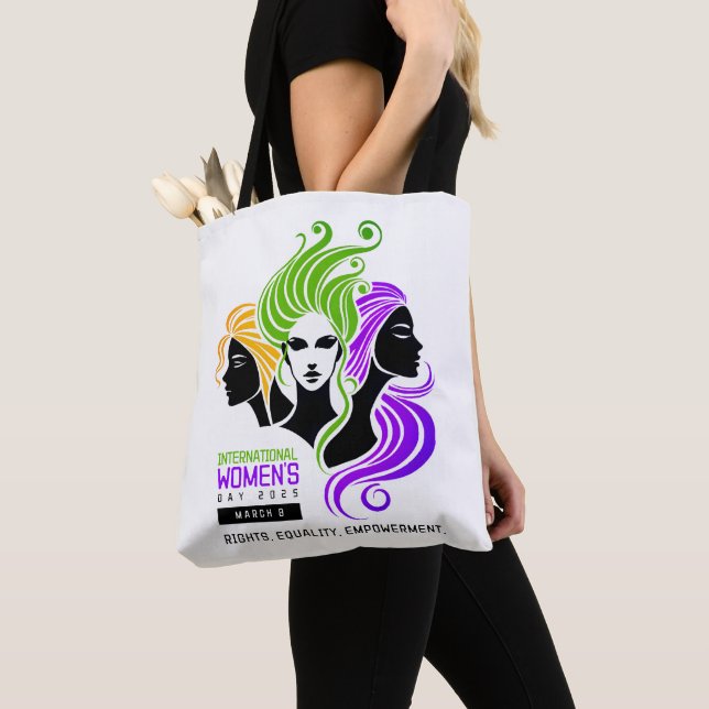 Stylised Colourful Trio of Women IWD 2025 Tote Bag (Close Up)