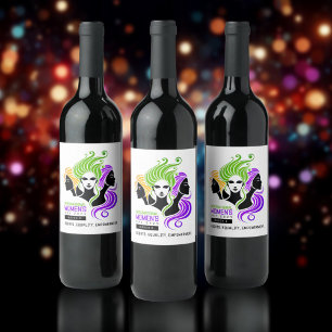 Stylised Colourful Trio of Women IWD 2025 Wine Label