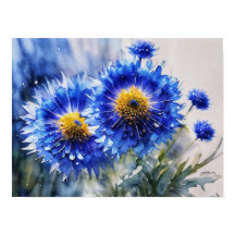 Stylised cornflowers, wild flowers