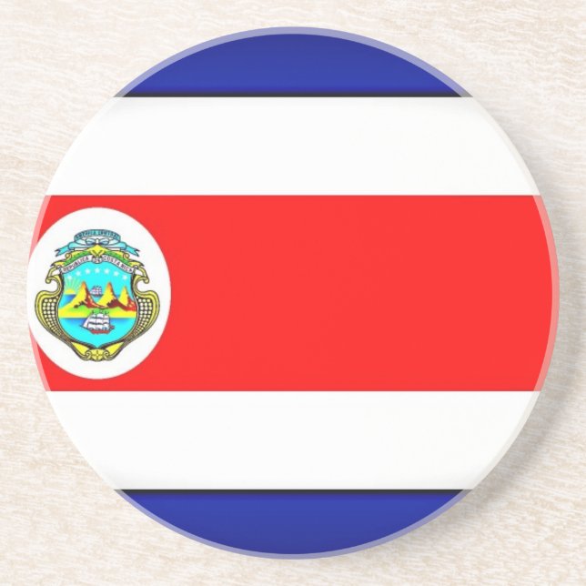 Stylised Costa Rica Flag Coaster (Front)