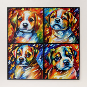 Stylised Cute Puppies Jigsaw Puzzle