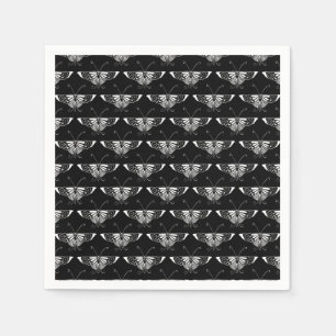 Stylised Deco butterfly - black and white Napkin