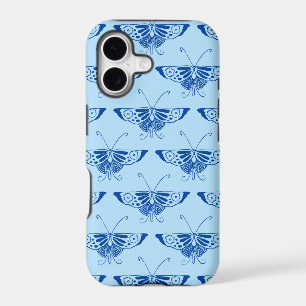 Stylised Deco butterfly - cobalt and pale blue