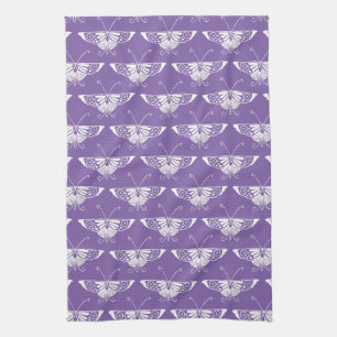 Stylised Deco butterfly - dusty lilac Tea Towel