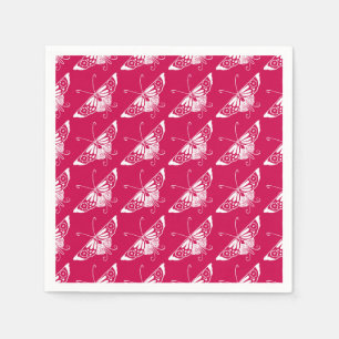 Stylised Deco butterfly - fuchsia pink Napkin