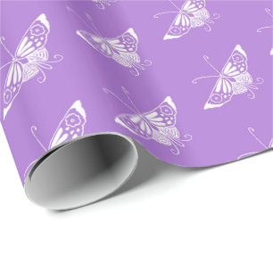 Stylised Deco butterfly - lavender Wrapping Paper