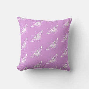 Stylised Deco butterfly - light orchid Cushion