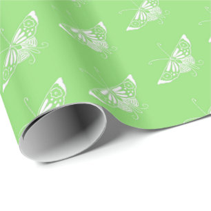 Stylised Deco butterfly - lime green Wrapping Paper