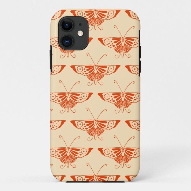 Stylised Deco butterfly  - mandarin orange Case-Mate iPhone Case (Back)