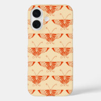 Stylised Deco butterfly - mandarin orange
