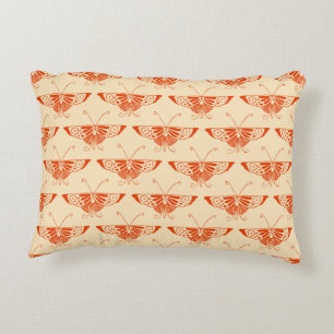 Stylised Deco butterfly - mandarin orange Decorative Cushion
