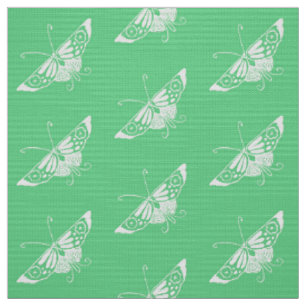 Stylised Deco Butterfly, Mint Green Fabric