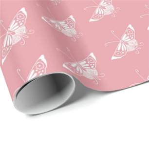 Stylised Deco butterfly  - shell pink Wrapping Paper