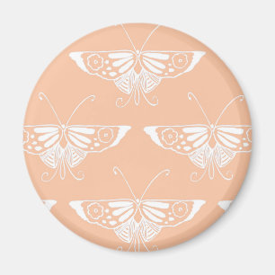 Stylised Deco butterfly - soft peach Magnet