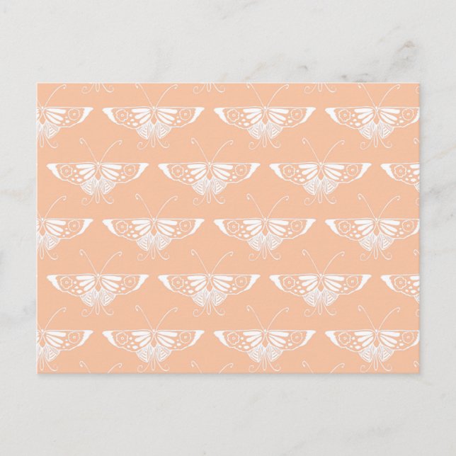 Stylised Deco butterfly  - soft peach Postcard (Front)