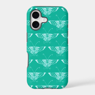 Stylised Deco butterfly - turquoise and aqua