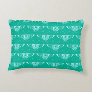 Stylised Deco butterfly - turquoise and aqua Decorative Cushion