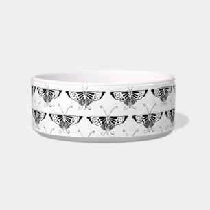 Stylised Deco butterfly  - white and black Bowl