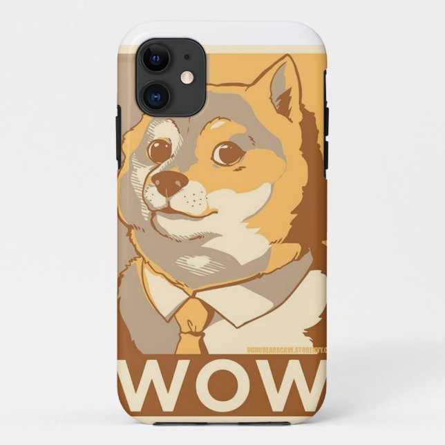 Stylised Doge WOW phone case (Back)