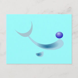 stylised dolphin postcard