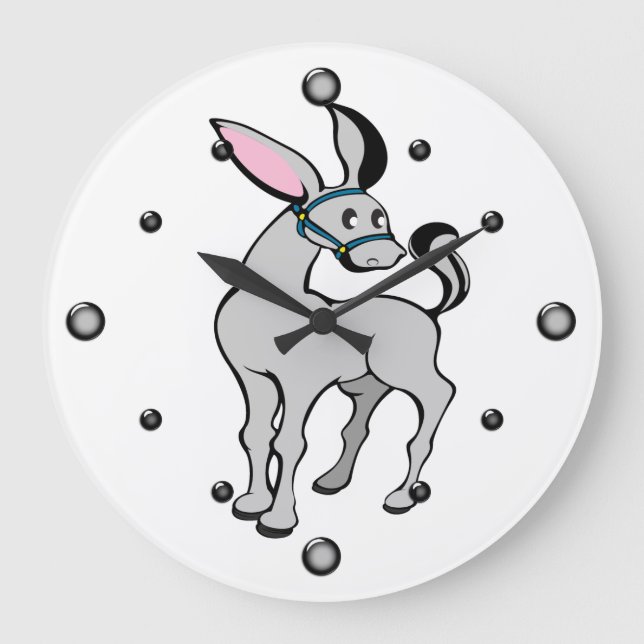 Stylised Donkey Wall Clock (Front)