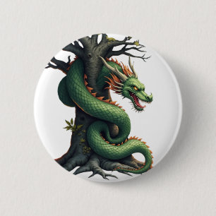 Stylised Dragon 6 Cm Round Badge