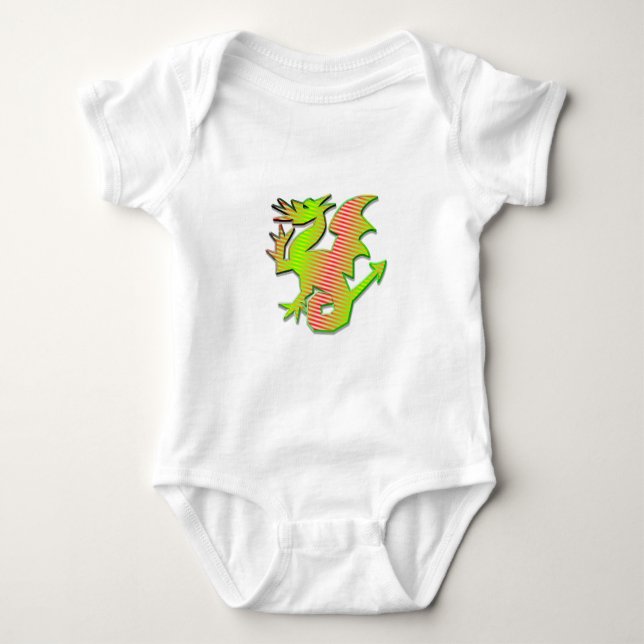 Stylised Dragon Baby Bodysuit (Front)