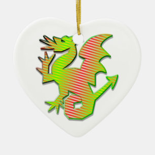 Stylised Dragon Ceramic Ornament