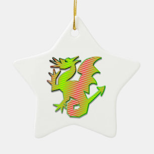 Stylised Dragon Ceramic Tree Decoration