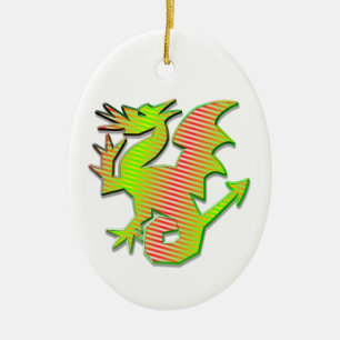 Stylised Dragon Ceramic Tree Decoration