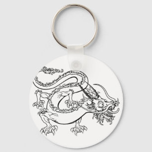 Stylised dragon illustration key ring