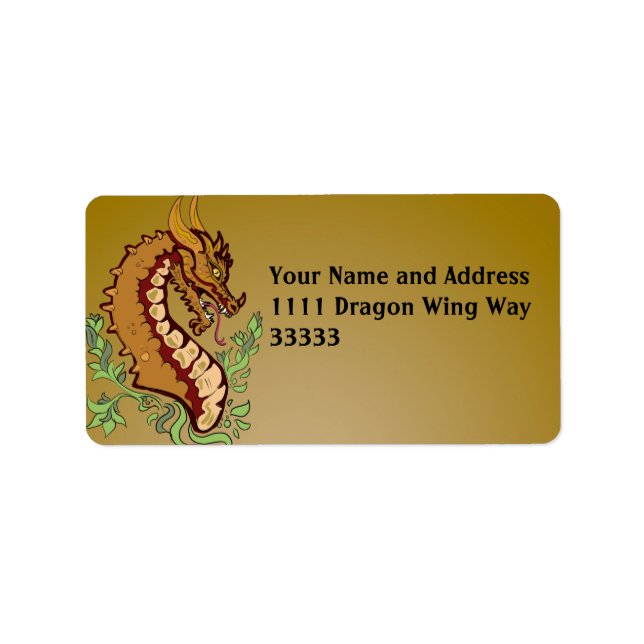 Stylised Dragon Label (Front)