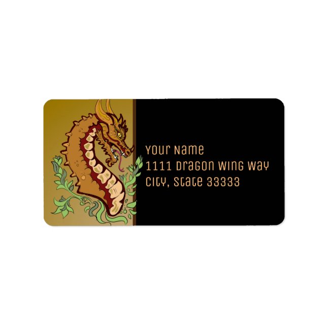 Stylised Dragon Label (Front)