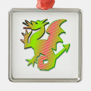 Stylised Dragon Metal Tree Decoration