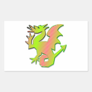 Stylised Dragon Rectangular Sticker