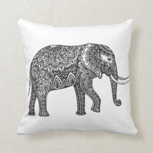 Stylised Fantasy Elephant Doodle Cushion