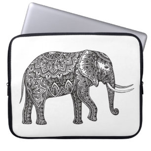 Stylised Fantasy Elephant Doodle Laptop Sleeve