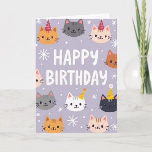 Stylised Feline Birthday Card